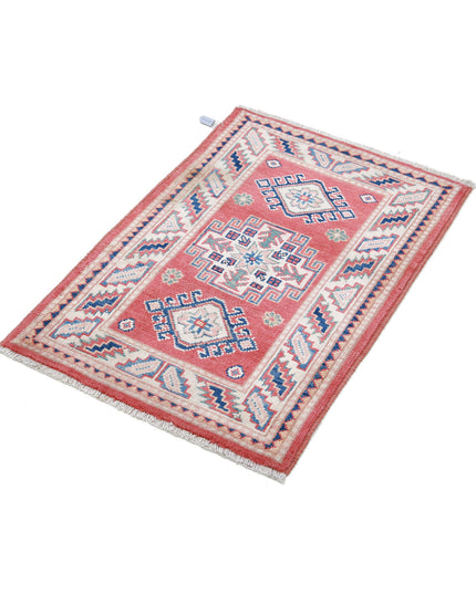 Kazak 2' 0" X 2' 11" Hand Knotted Wool Rug 2' 0" X 2' 11" (61 X 89) / Red / Wool