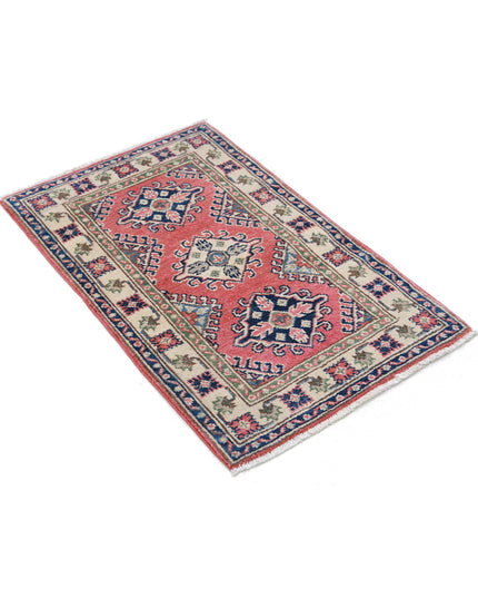 Kazak 1' 10" X 3' 0" Hand Knotted Wool Rug 1' 10" X 3' 0" (56 X 91) / Red / Wool