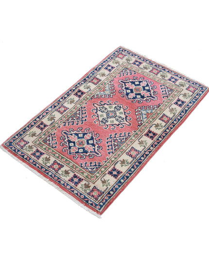Kazak 1' 10" X 3' 0" Hand Knotted Wool Rug 1' 10" X 3' 0" (56 X 91) / Red / Wool