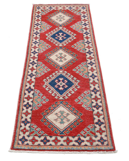 Kazak 1' 11" X 5' 10" Hand Knotted Wool Rug 1' 11" X 5' 10" (59 X 178) / Red / Wool