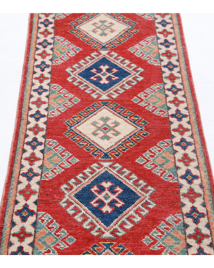 Kazak 1' 11" X 5' 10" Hand Knotted Wool Rug 1' 11" X 5' 10" (59 X 178) / Red / Wool