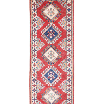 Kazak 1' 11" X 5' 10" Hand Knotted Wool Rug 1' 11" X 5' 10" (59 X 178) / Red / Wool