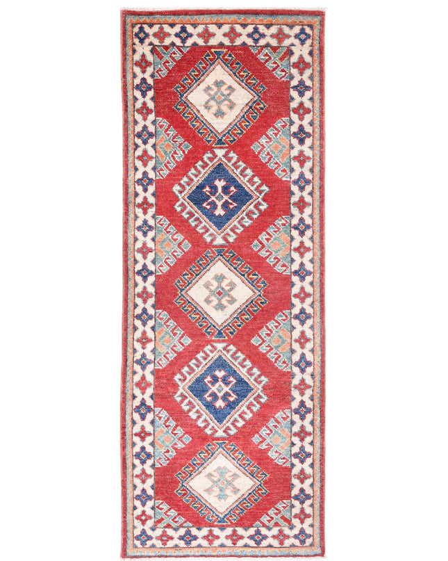 Kazak 1' 11" X 5' 10" Hand Knotted Wool Rug 1' 11" X 5' 10" (59 X 178) / Red / Wool