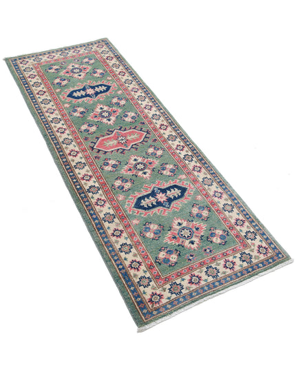 Kazak 1' 11" X 5' 7" Hand Knotted Wool Rug 1' 11" X 5' 7" (59 X 170) / Green / Wool