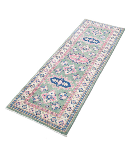 Kazak 1' 11" X 5' 7" Hand Knotted Wool Rug 1' 11" X 5' 7" (59 X 170) / Green / Wool