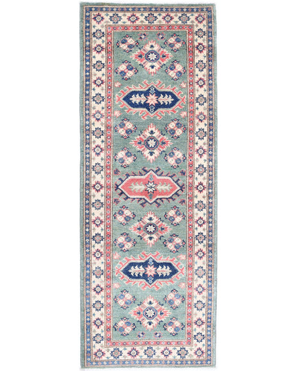 Kazak 1' 11" X 5' 7" Hand Knotted Wool Rug 1' 11" X 5' 7" (59 X 170) / Green / Wool
