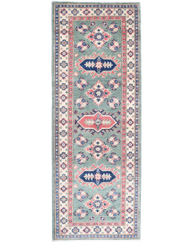 Kazak 1' 11" X 5' 7" Hand Knotted Wool Rug 1' 11" X 5' 7" (59 X 170) / Green / Wool