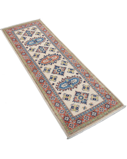 Kazak 2' 0" X 5' 11" Hand Knotted Wool Rug 2' 0" X 5' 11" (61 X 180) / Ivory / Wool