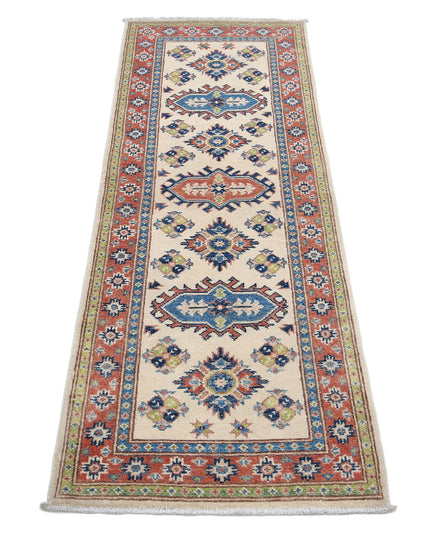 Kazak 2' 0" X 5' 11" Hand Knotted Wool Rug 2' 0" X 5' 11" (61 X 180) / Ivory / Wool