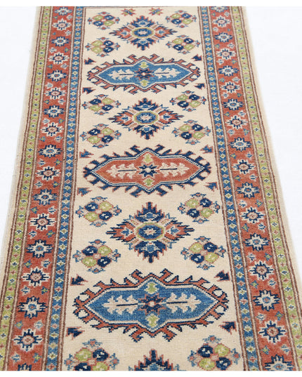 Kazak 2' 0" X 5' 11" Hand Knotted Wool Rug 2' 0" X 5' 11" (61 X 180) / Ivory / Wool