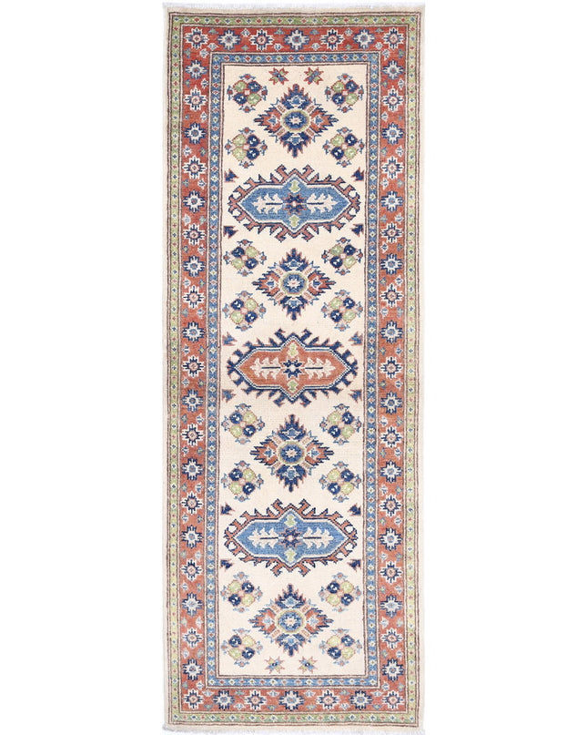 Kazak 2' 0" X 5' 11" Hand Knotted Wool Rug 2' 0" X 5' 11" (61 X 180) / Ivory / Wool