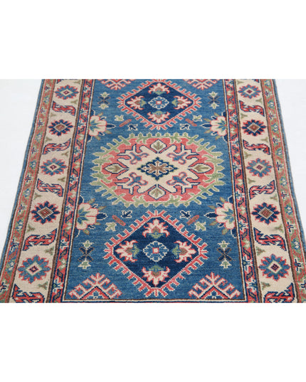 Kazak 2' 7" X 4' 1" Hand Knotted Wool Rug 2' 7" X 4' 1" (79 X 124) / Blue / Wool