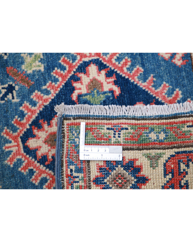 Kazak 2' 7" X 4' 1" Hand Knotted Wool Rug 2' 7" X 4' 1" (79 X 124) / Blue / Wool