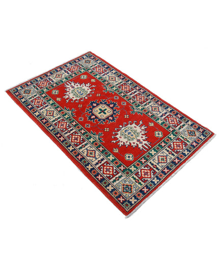 Kazak 2' 8" X 4' 2" Hand Knotted Wool Rug 2' 8" X 4' 2" (81 X 127) / Red / Wool