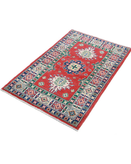 Kazak 2' 8" X 4' 2" Hand Knotted Wool Rug 2' 8" X 4' 2" (81 X 127) / Red / Wool