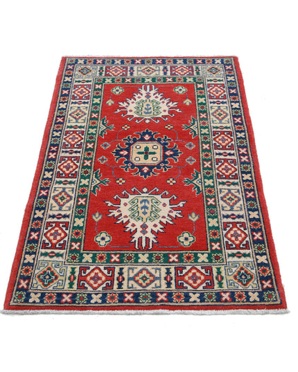 Kazak 2' 8" X 4' 2" Hand Knotted Wool Rug 2' 8" X 4' 2" (81 X 127) / Red / Wool