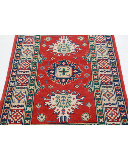Kazak 2' 8" X 4' 2" Hand Knotted Wool Rug 2' 8" X 4' 2" (81 X 127) / Red / Wool