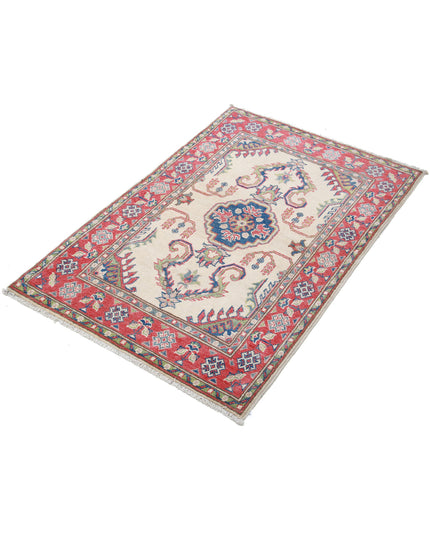 Kazak 2' 7" X 4' 0" Hand Knotted Wool Rug 2' 7" X 4' 0" (79 X 122) / Ivory / Wool