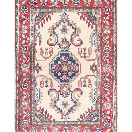 Kazak 2' 7" X 4' 0" Hand Knotted Wool Rug 2' 7" X 4' 0" (79 X 122) / Ivory / Wool