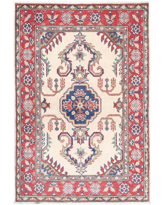 Kazak 2' 7" X 4' 0" Hand Knotted Wool Rug 2' 7" X 4' 0" (79 X 122) / Ivory / Wool