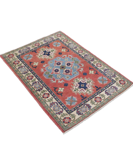Kazak 2' 10" X 4' 0" Hand Knotted Wool Rug 2' 10" X 4' 0" (86 X 122) / Red / Wool