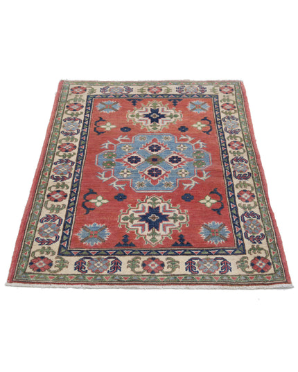 Kazak 2' 10" X 4' 0" Hand Knotted Wool Rug 2' 10" X 4' 0" (86 X 122) / Red / Wool
