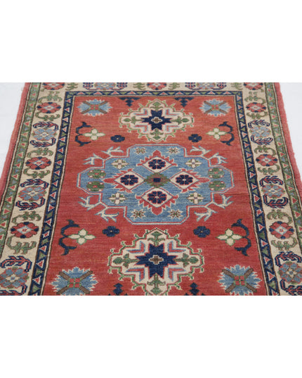 Kazak 2' 10" X 4' 0" Hand Knotted Wool Rug 2' 10" X 4' 0" (86 X 122) / Red / Wool