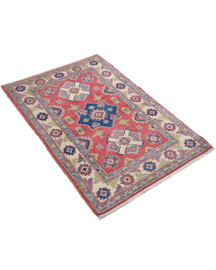 Kazak 2' 7" X 3' 11" Hand Knotted Wool Rug 2' 7" X 3' 11" (79 X 119) / Red / Wool
