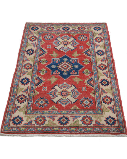 Kazak 2' 7" X 3' 11" Hand Knotted Wool Rug 2' 7" X 3' 11" (79 X 119) / Red / Wool