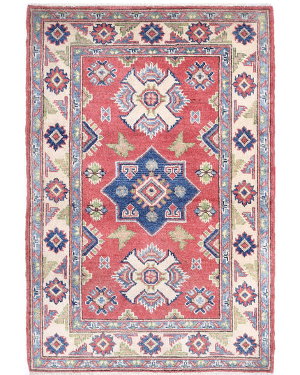 Kazak 2' 7" X 3' 11" Hand Knotted Wool Rug 2' 7" X 3' 11" (79 X 119) / Red / Wool