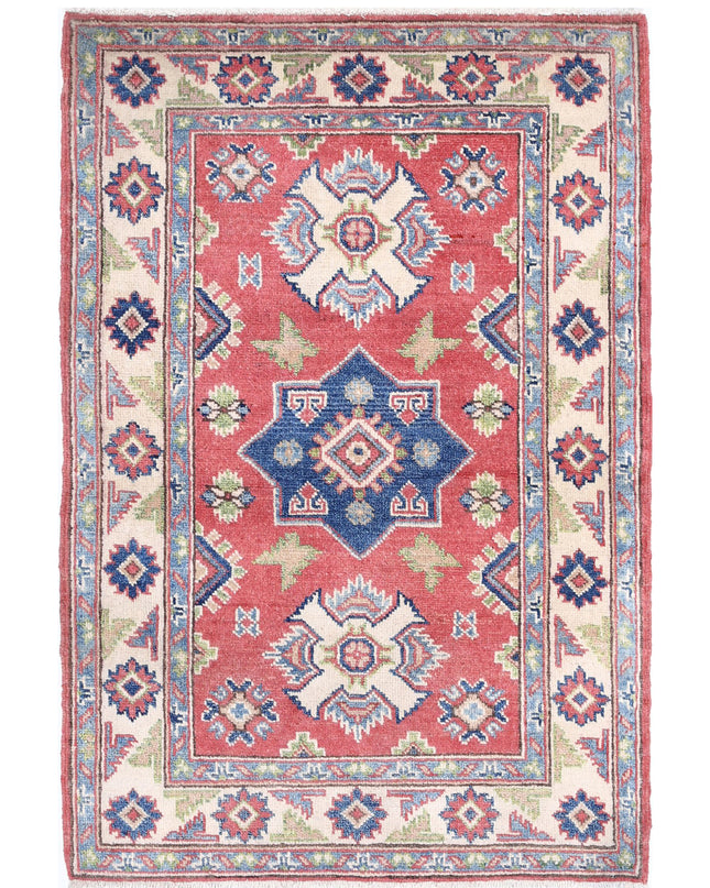 Kazak 2' 7" X 3' 11" Hand Knotted Wool Rug 2' 7" X 3' 11" (79 X 119) / Red / Wool