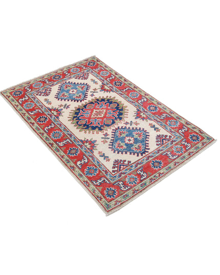 Kazak 2' 8" X 4' 0" Hand Knotted Wool Rug 2' 8" X 4' 0" (81 X 122) / Ivory / Wool