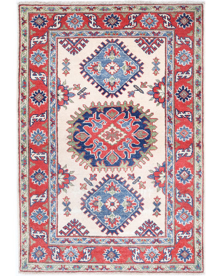 Kazak 2' 8" X 4' 0" Hand Knotted Wool Rug 2' 8" X 4' 0" (81 X 122) / Ivory / Wool