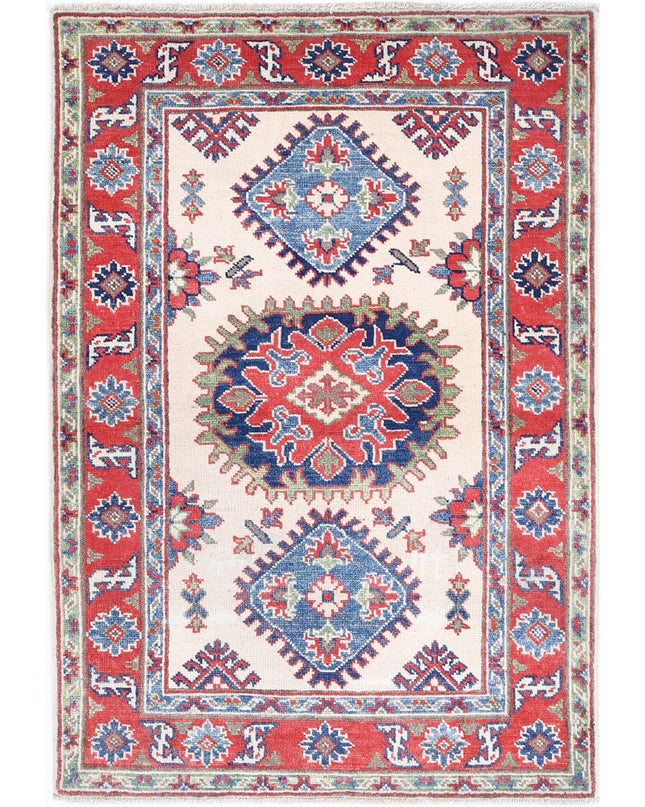 Kazak 2' 8" X 4' 0" Hand Knotted Wool Rug 2' 8" X 4' 0" (81 X 122) / Ivory / Wool