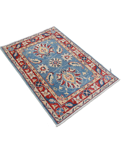 Kazak 2' 7" X 3' 10" Hand Knotted Wool Rug 2' 7" X 3' 10" (79 X 117) / Blue / Wool