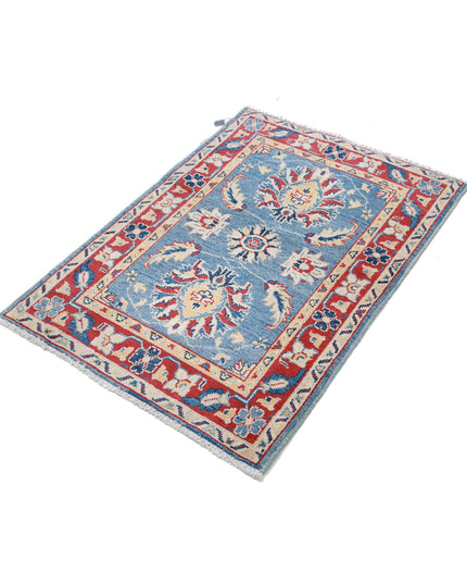 Kazak 2' 7" X 3' 10" Hand Knotted Wool Rug 2' 7" X 3' 10" (79 X 117) / Blue / Wool