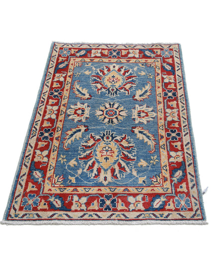 Kazak 2' 7" X 3' 10" Hand Knotted Wool Rug 2' 7" X 3' 10" (79 X 117) / Blue / Wool