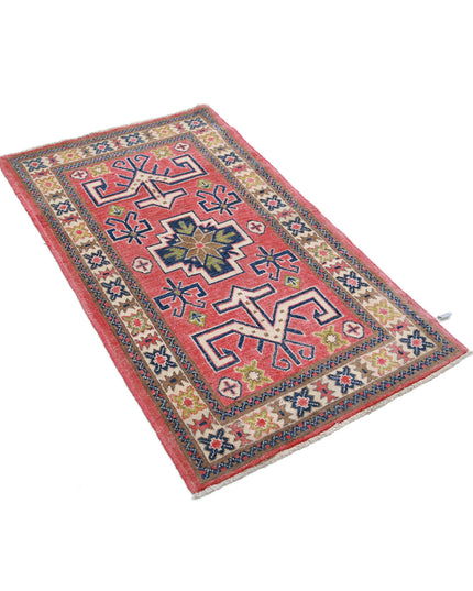 Kazak 2' 5" X 4' 5" Hand Knotted Wool Rug 2' 5" X 4' 5" (74 X 135) / Red / Wool