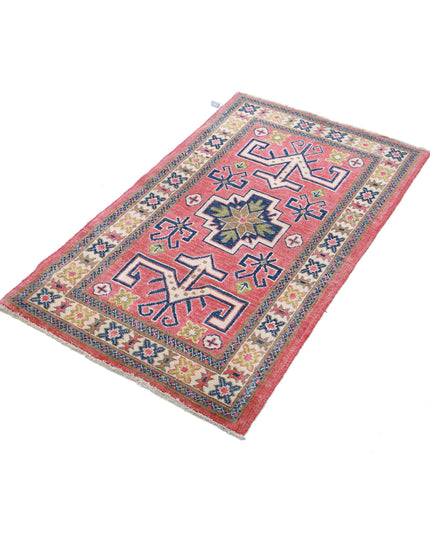 Kazak 2' 5" X 4' 5" Hand Knotted Wool Rug 2' 5" X 4' 5" (74 X 135) / Red / Wool
