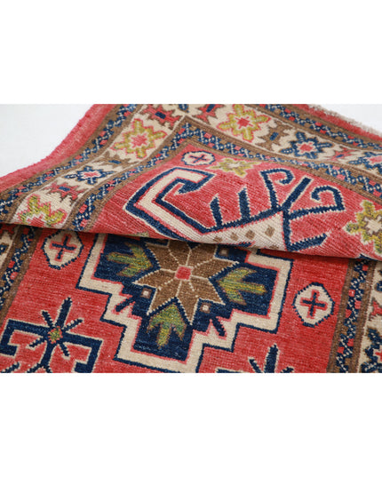 Kazak 2' 5" X 4' 5" Hand Knotted Wool Rug 2' 5" X 4' 5" (74 X 135) / Red / Wool