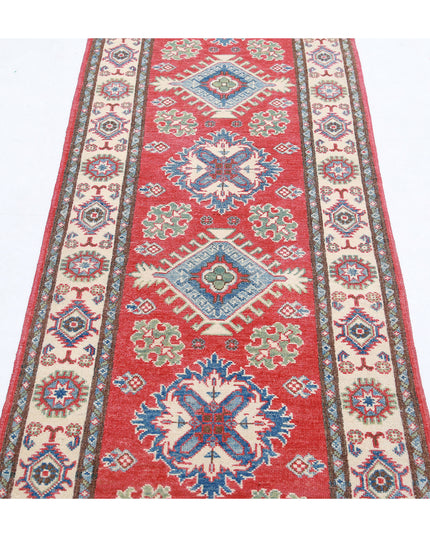 Kazak 2' 8" X 9' 10" Hand Knotted Wool Rug 2' 8" X 9' 10" (81 X 300) / Red / Wool