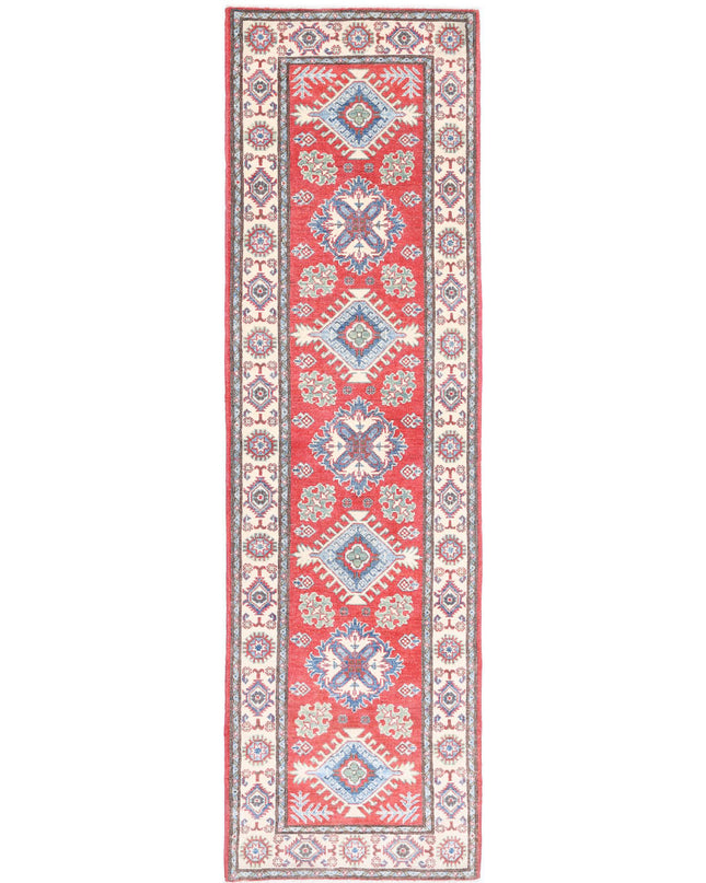 Kazak 2' 8" X 9' 10" Hand Knotted Wool Rug 2' 8" X 9' 10" (81 X 300) / Red / Wool
