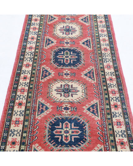 Kazak 2' 8" X 9' 5" Hand Knotted Wool Rug 2' 8" X 9' 5" (81 X 287) / Red / Wool