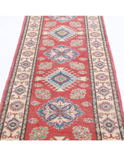 Kazak 2' 7" X 9' 7" Hand Knotted Wool Rug 2' 7" X 9' 7" (79 X 292) / Red / Wool