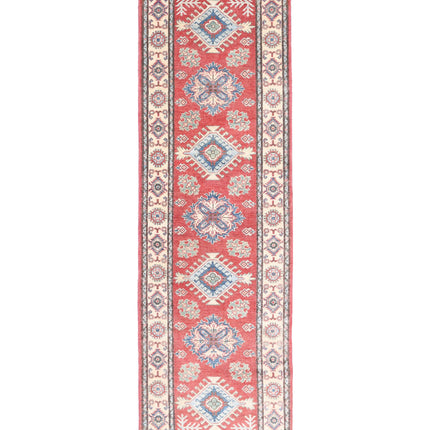Kazak 2' 7" X 9' 7" Hand Knotted Wool Rug 2' 7" X 9' 7" (79 X 292) / Red / Wool