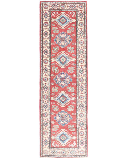 Kazak 2' 7" X 9' 7" Hand Knotted Wool Rug 2' 7" X 9' 7" (79 X 292) / Red / Wool