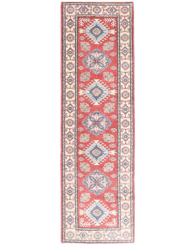 Kazak 2' 7" X 9' 7" Hand Knotted Wool Rug 2' 7" X 9' 7" (79 X 292) / Red / Wool