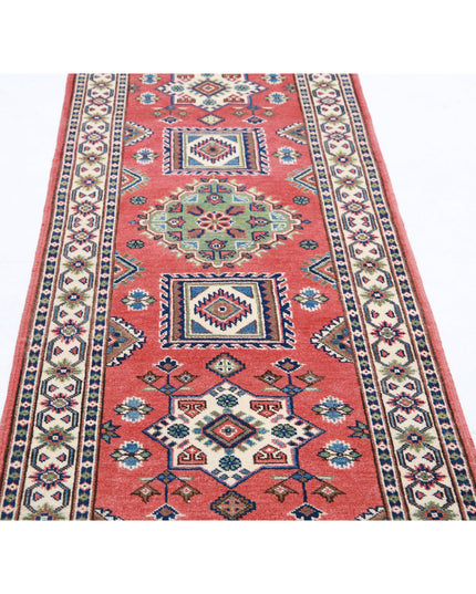 Kazak 2' 8" X 9' 6" Hand Knotted Wool Rug 2' 8" X 9' 6" (81 X 290) / Red / Wool