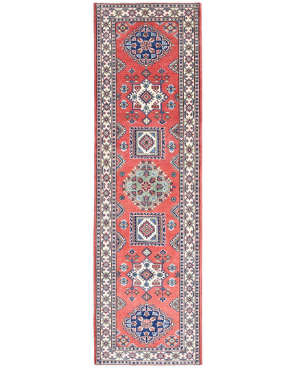Kazak 2' 8" X 9' 6" Hand Knotted Wool Rug 2' 8" X 9' 6" (81 X 290) / Red / Wool