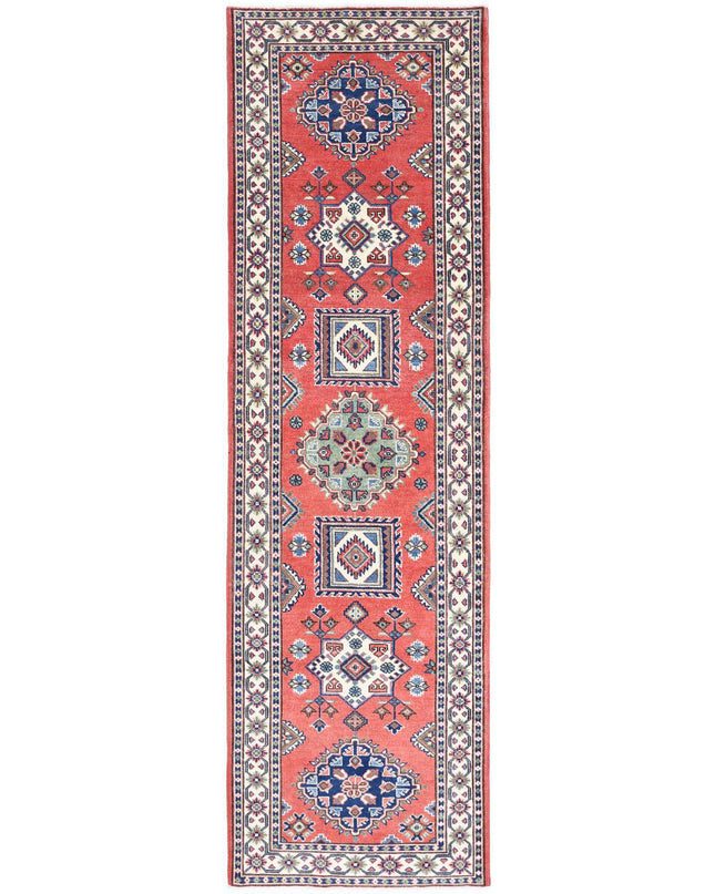Kazak 2' 8" X 9' 6" Hand Knotted Wool Rug 2' 8" X 9' 6" (81 X 290) / Red / Wool